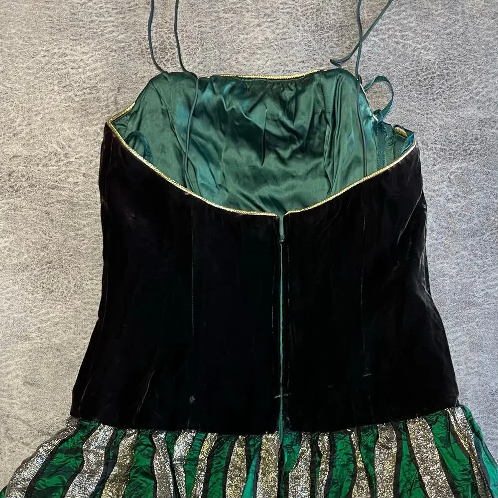 Rimini Vintage Striped Velvet 80's Maxi Dress - Picture 4 of 7